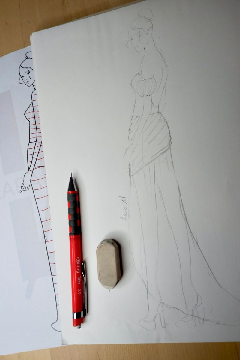 1/4 VIEW FASHION FIGURE TEMPLATE
