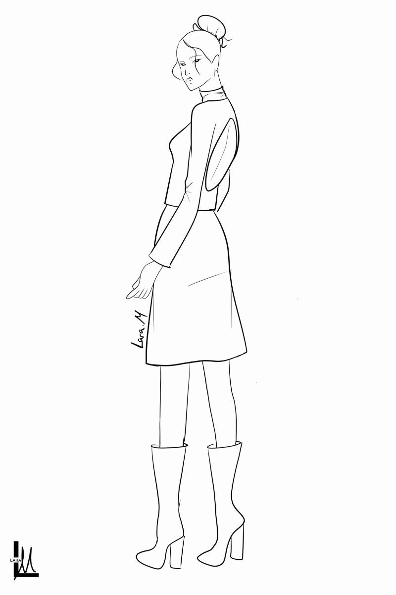 1/4 VIEW FASHION FIGURE TEMPLATE